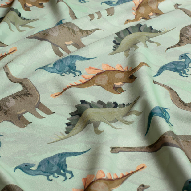 Swimwear Jersey UPF50 Recycled tissu dinosaures Menthe