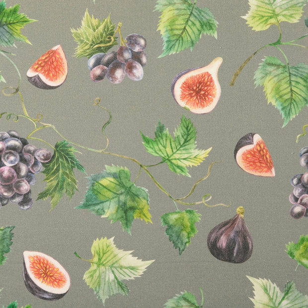 Cretonne fabric Fruits Grey