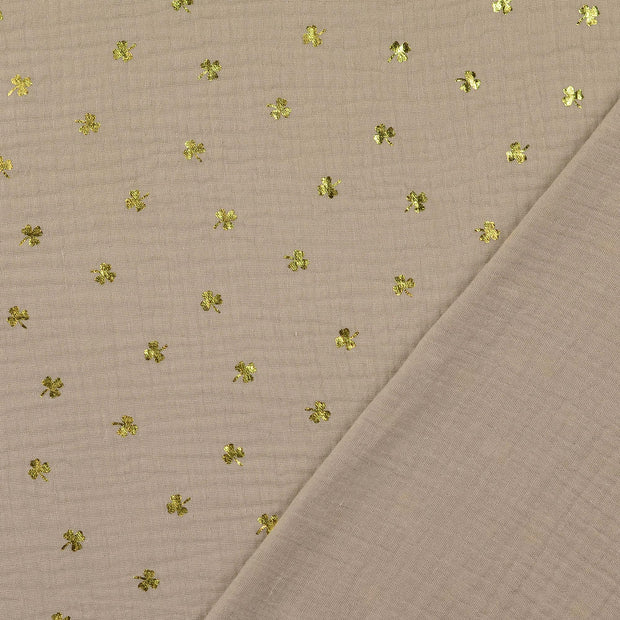Muslin fabric Beige printed 