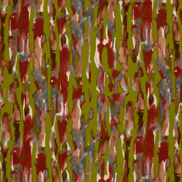 Viscose Vortex Jerséis tela Verde caqui mate 