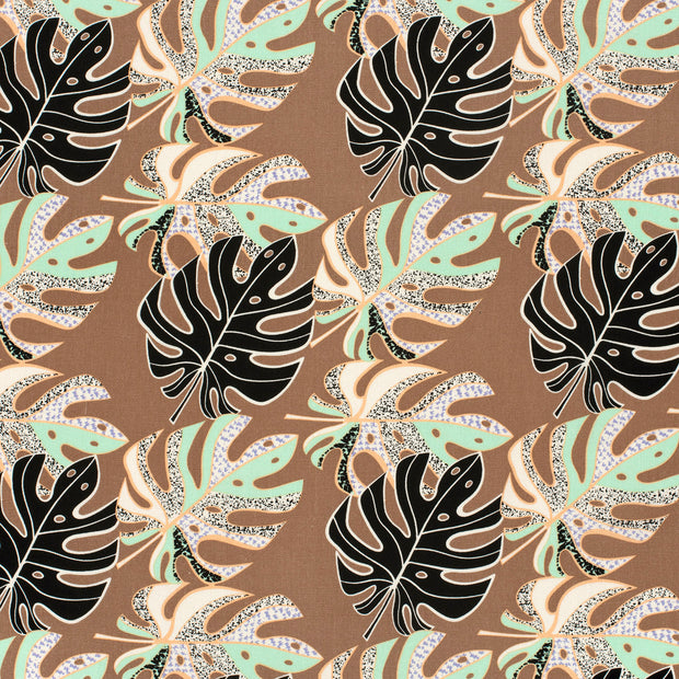 Woven Viscose Linen fabric Taupe Grey matte 