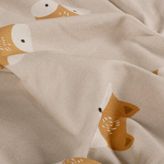 French Terry digital bedruckt Füchse Beige