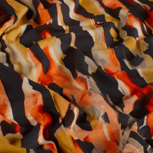 Viscose Vortex Jerséis tela Abstracto Ladrillo