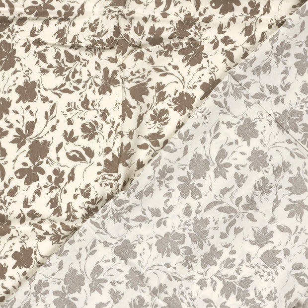 Bamboo Poplin fabric Flowers printed 