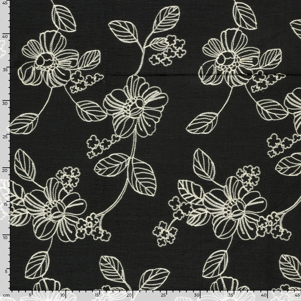  fabric Flowers Black