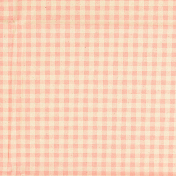 Cretona tela Cuadros Rosa claro
