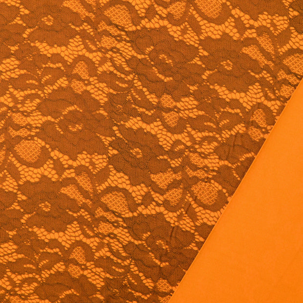 Viscose Satin tissu Orange imprimé numérique 
