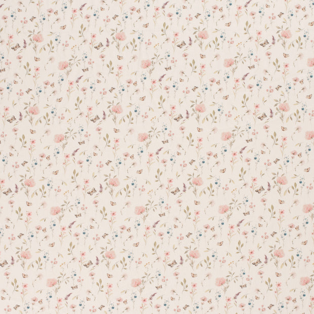 Rib Jersey stof Gebroken wit mat 