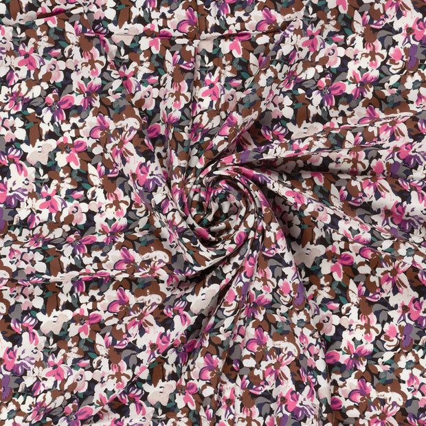 Viscosa Poplin tela Fucsia estampado 