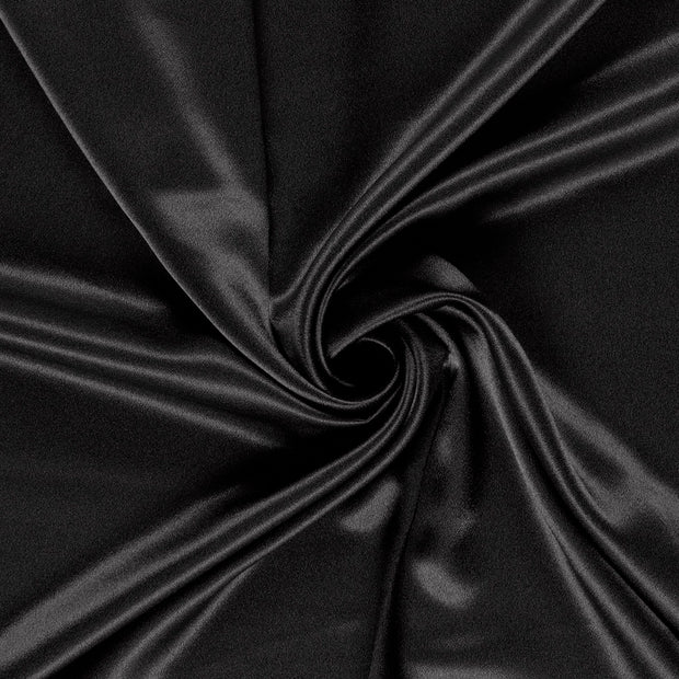 Satin Velvet fabric Black dyed 
