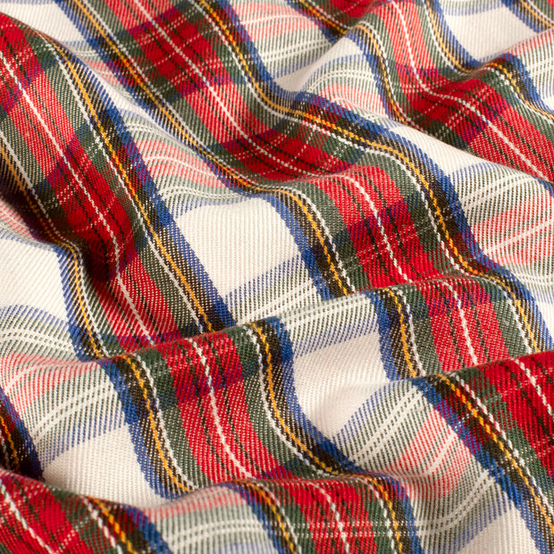 Gabardina tela Cuadros Blanco