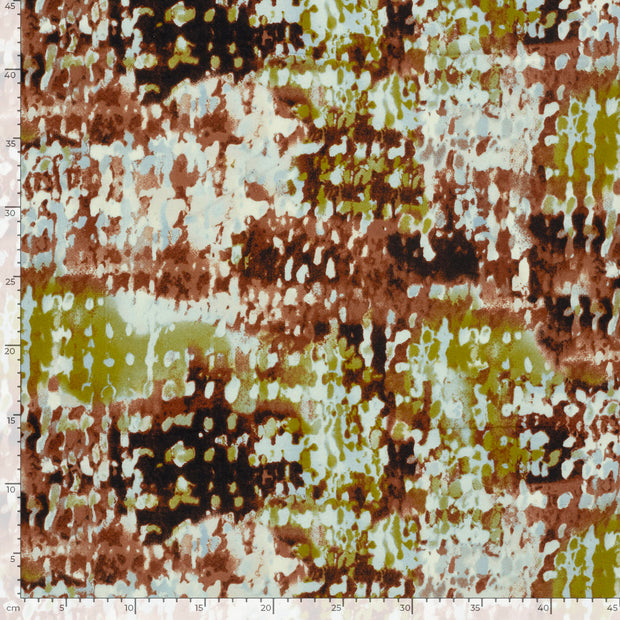 Viscose Vortex Jersey fabric Abstract Brown