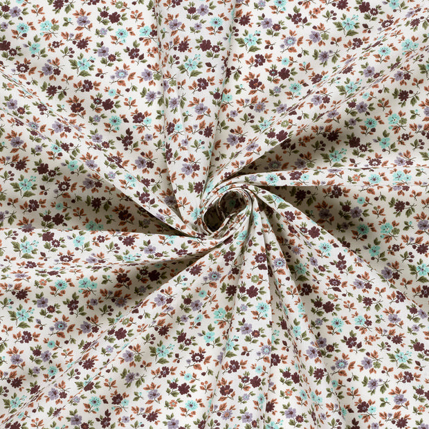 Popeline de Coton tissu Blanc cassé imprimé 