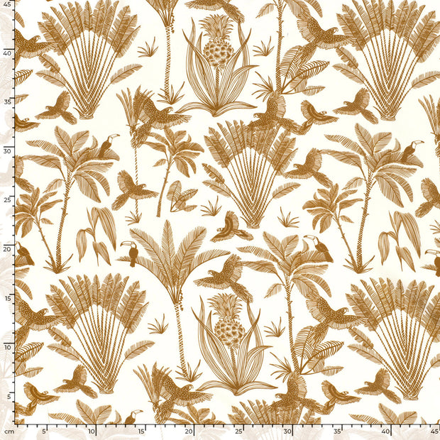 Viscose Poplin fabric Palmtrees Camel