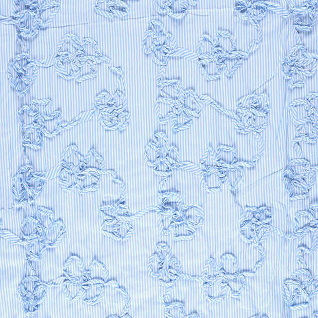 Popeline de Coton tissu Bleu clair bicolore 