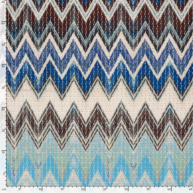 Plissé fabric Stripes Cobalt