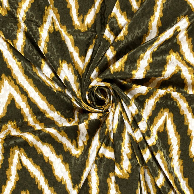 Satin Jacquard tela Panther Verde caqui