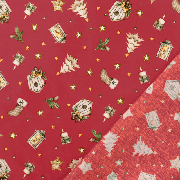 Katoen Poplin stof Rood 