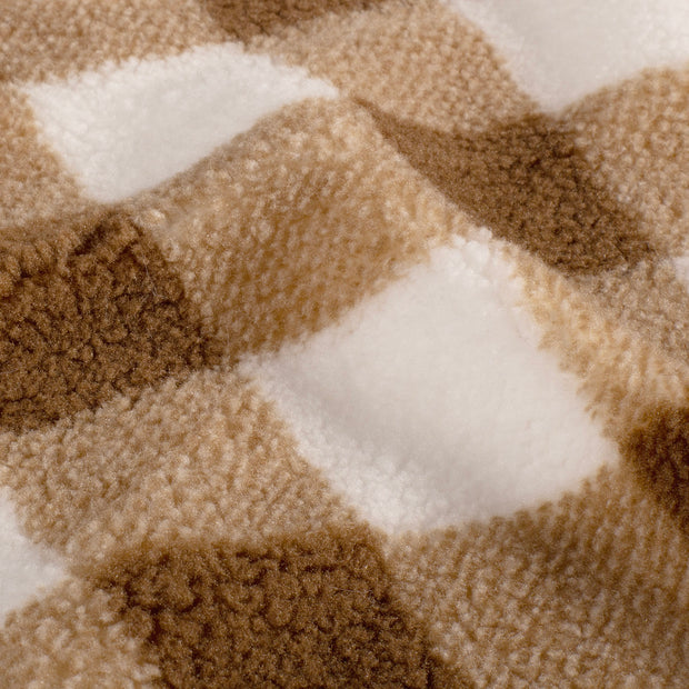 Sherpa Fleece fabric Squares Camel
