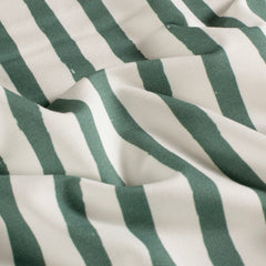 French Terry GOTS organic digital printed Stripes Dark Green
