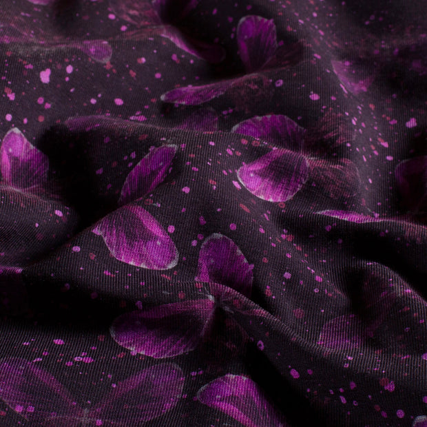 Jersey fabric Butterflies Purple