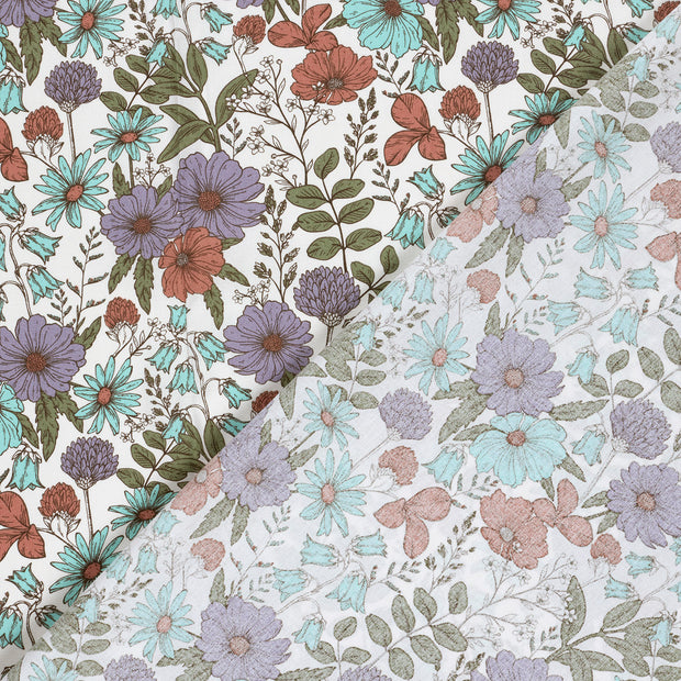 Popeline de Coton tissu fleurs imprimé 