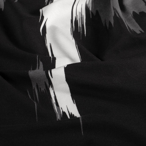Viscose Vortex Jersey fabric Abstract Black
