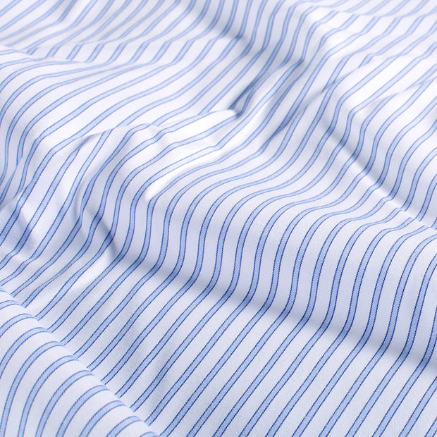 Woven Polyester fabric Stripes Indigo