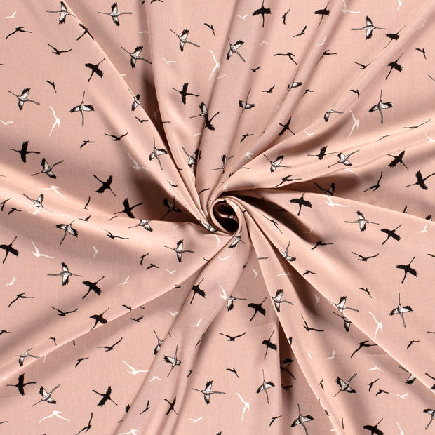 Bamboo Poplin fabric Pink printed 