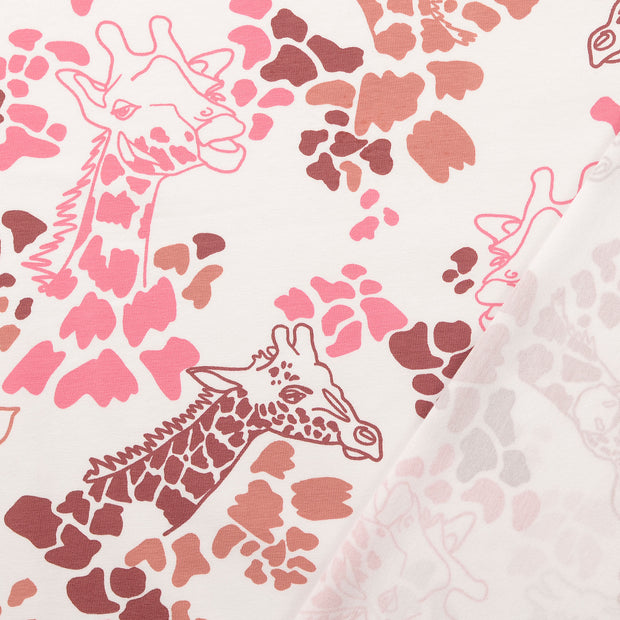 Jersey tissu Rose imprimé 
