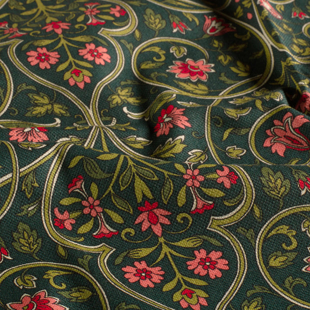 Panama stof Ornamente Petrol