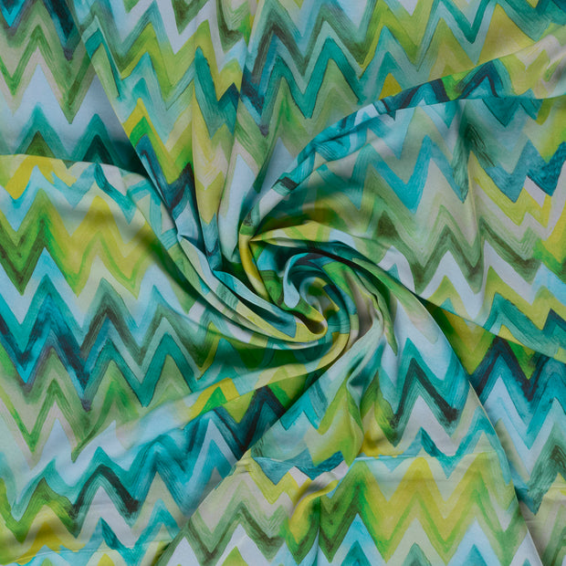 Viscose Satin fabric Light Blue digital printed 