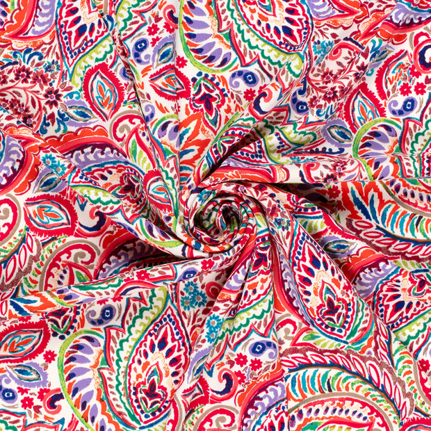 Twill Stretch fabric Fuchsia printed 