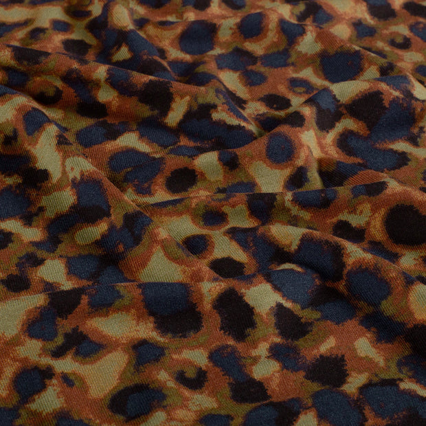 Viscose Vortex Jersey tissu Abstrait Brique