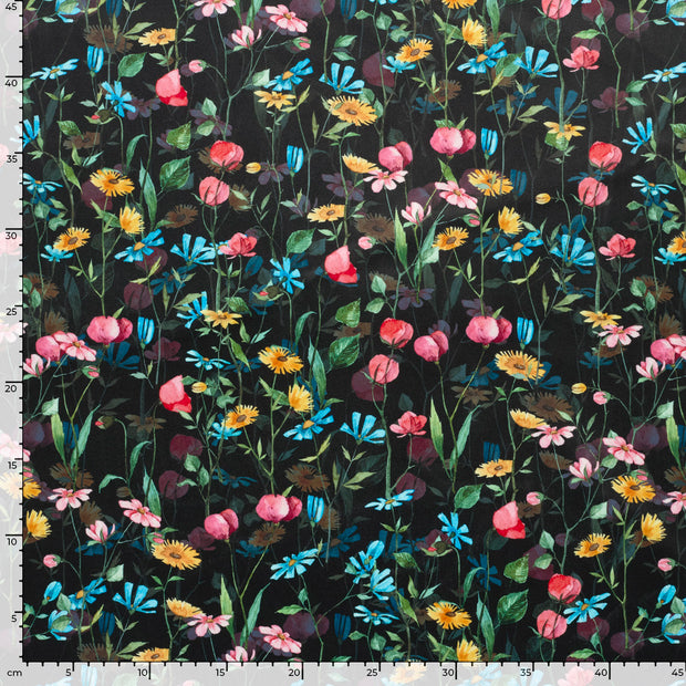 Velours tissu animaux Noir