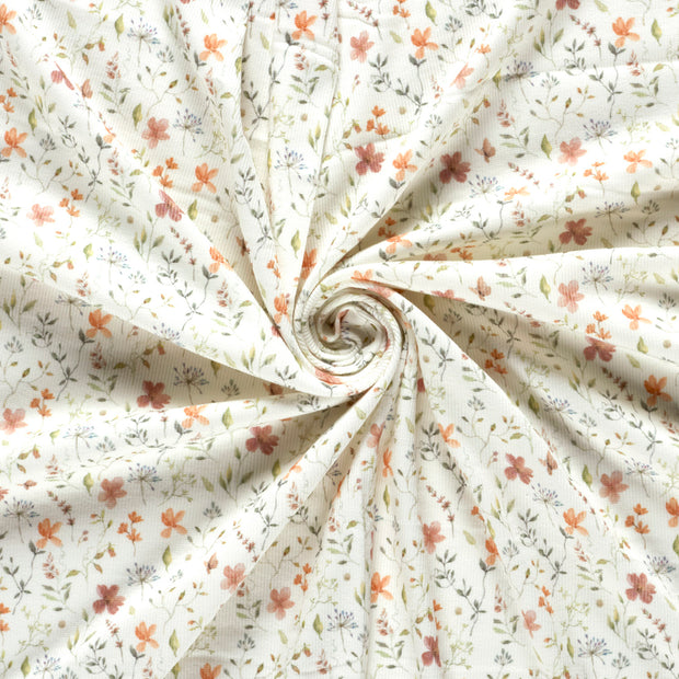 Rib Jersey tissu Blanc cassé imprimé numérique 
