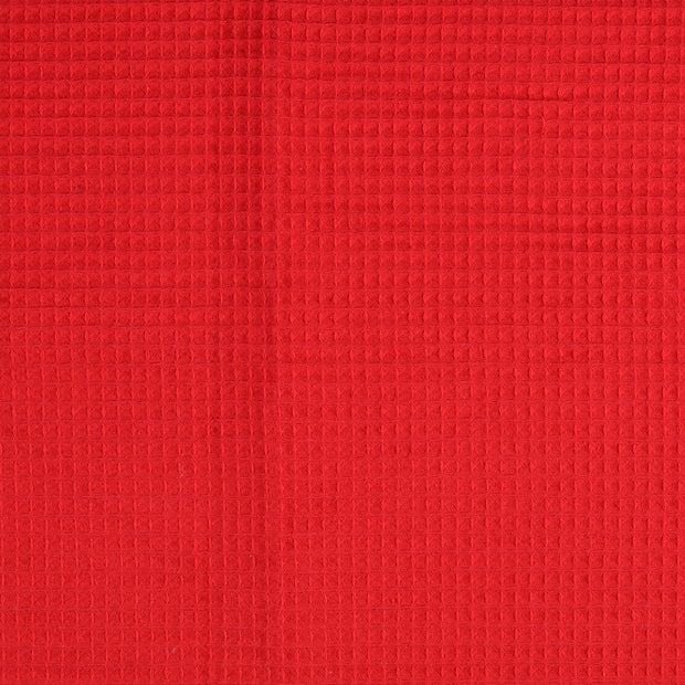 Wafel Piqué stof Effen Rood