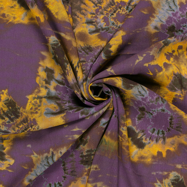 Borken Crepe fabric Purple printed 