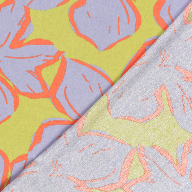 Woven Viscose Linen fabric Abstract printed 