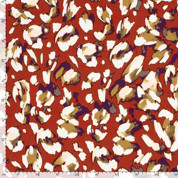 Viscose Nylon Crepe tela Abstracto Ladrillo