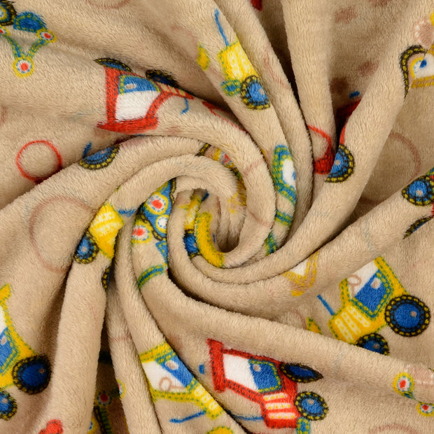 Double Face Fleece fabrik Braun bedruckt 