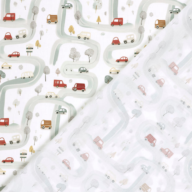 Cotton Poplin fabric Cars 