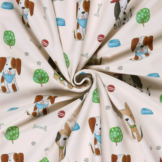 Softshell fabric Beige digital printed 