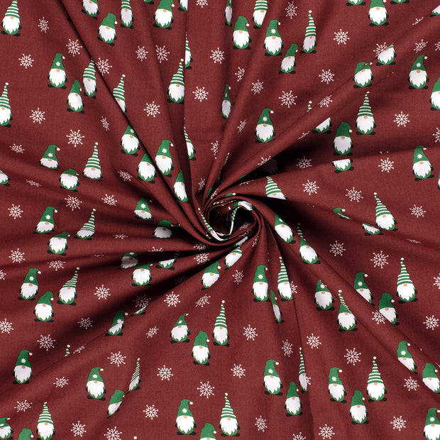 Cotton Poplin fabric Red printed 