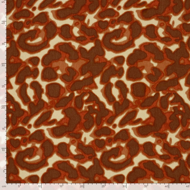 Satin fabric Abstract Brique
