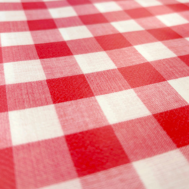 Toile Cirée tissu Carreaux Rouge