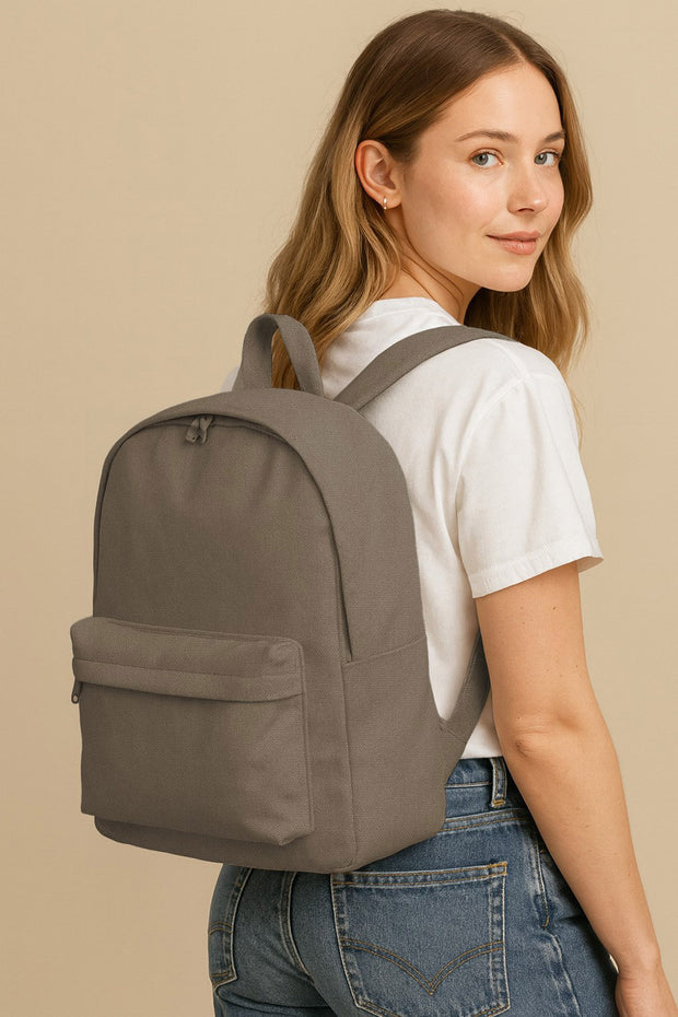 Canvas fabric Unicolour Taupe Grey