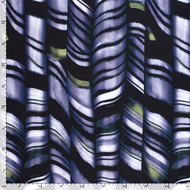Satin fabric Abstract Steel Blue