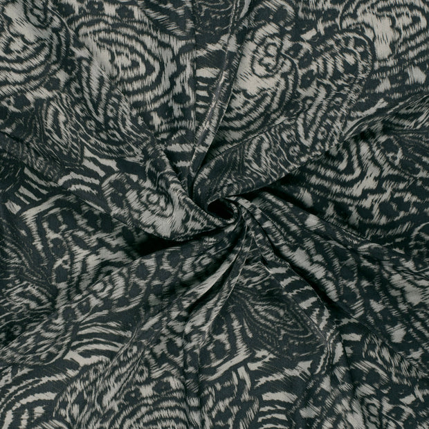 Satin Velvet fabric Grey printed 
