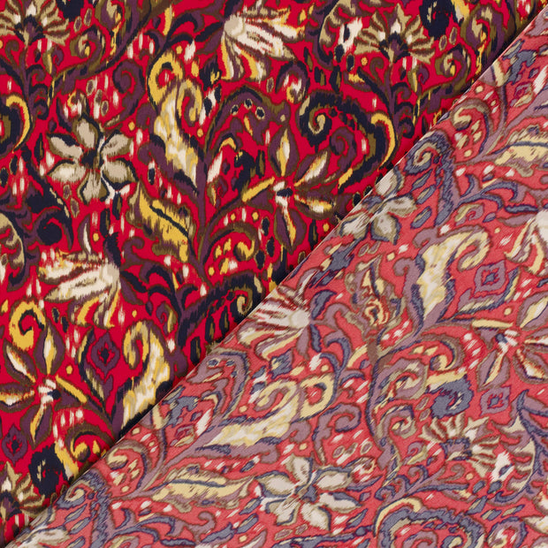 Satin Duchesse tissu paisley imprimé 